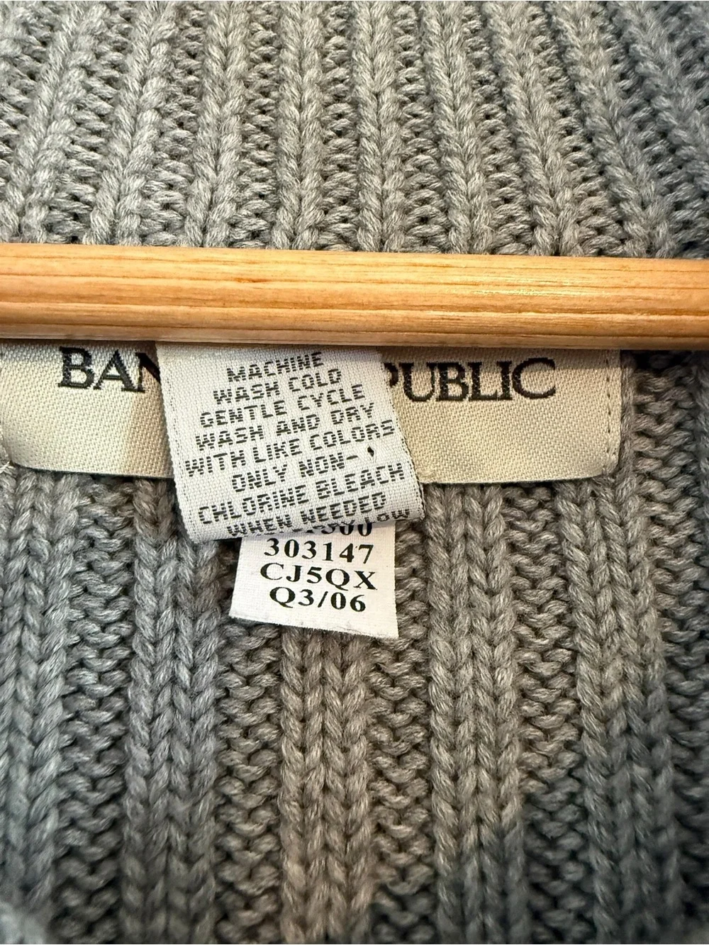Banana Republic Ribbed Sweater 100% Cotton Grey Mockneck Pullover Men’s Size XL